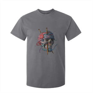 Funny Crochet T Shirt For Kid Yard Skull Halloween Knitting TS09 Charcoal Print Your Wear
