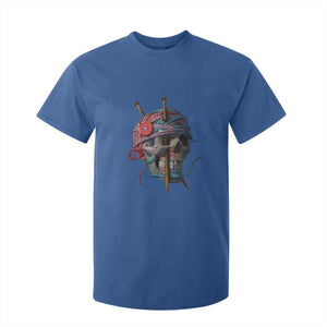 Funny Crochet T Shirt For Kid Yard Skull Halloween Knitting TS09 Royal Blue Print Your Wear