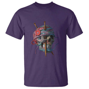 Funny Crochet T Shirt Yard Skull Halloween Knitting TS09 Purple Print Your Wear