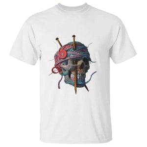 Funny Crochet T Shirt Yard Skull Halloween Knitting TS09 White Print Your Wear