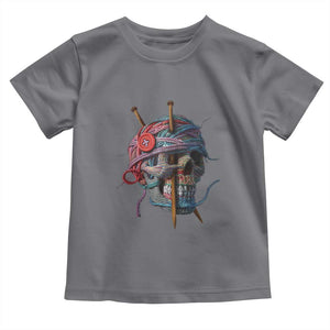 Funny Crochet Toddler T Shirt Yard Skull Halloween Knitting TS09 Charcoal Print Your Wear