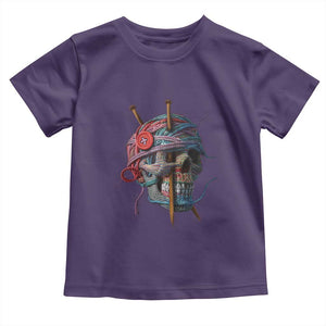Funny Crochet Toddler T Shirt Yard Skull Halloween Knitting TS09 Purple Print Your Wear