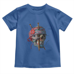 Funny Crochet Toddler T Shirt Yard Skull Halloween Knitting TS09 Royal Blue Print Your Wear
