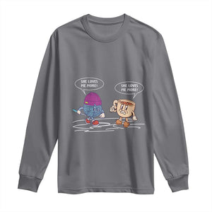 Funny Crochet Coffee Lover Long Sleeve Shirt She Loves Me More TS09 Charcoal Print Your Wear