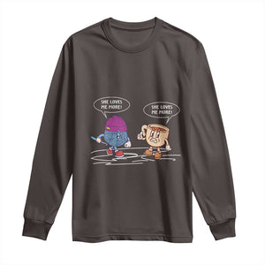 Funny Crochet Coffee Lover Long Sleeve Shirt She Loves Me More TS09 Dark Chocolate Print Your Wear