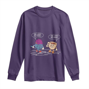 Funny Crochet Coffee Lover Long Sleeve Shirt She Loves Me More TS09 Purple Print Your Wear