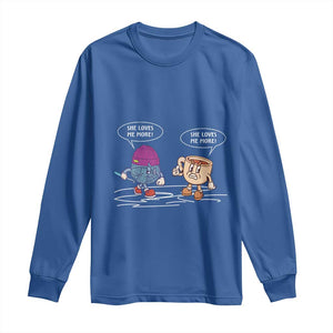 Funny Crochet Coffee Lover Long Sleeve Shirt She Loves Me More TS09 Royal Blue Print Your Wear