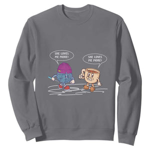 Funny Crochet Coffee Lover Sweatshirt She Loves Me More TS09 Charcoal Print Your Wear