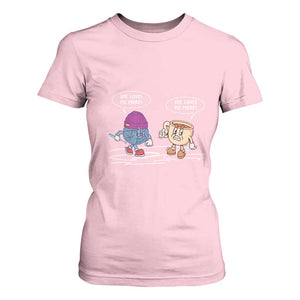 Funny Crochet Coffee Lover T Shirt For Women She Loves Me More TS09 Light Pink Print Your Wear