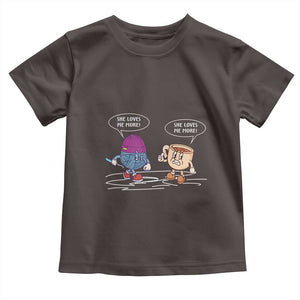 Funny Crochet Coffee Lover Toddler T Shirt She Loves Me More TS09 Dark Chocolate Print Your Wear