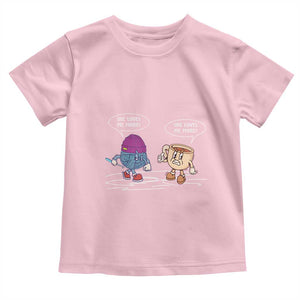 Funny Crochet Coffee Lover Toddler T Shirt She Loves Me More TS09 Light Pink Print Your Wear