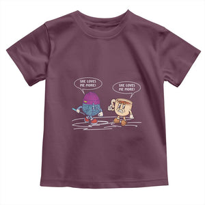 Funny Crochet Coffee Lover Toddler T Shirt She Loves Me More TS09 Maroon Print Your Wear