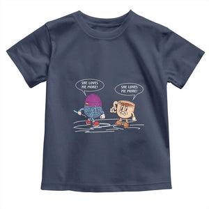 Funny Crochet Coffee Lover Toddler T Shirt She Loves Me More TS09 Navy Print Your Wear