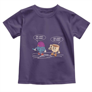 Funny Crochet Coffee Lover Toddler T Shirt She Loves Me More TS09 Purple Print Your Wear