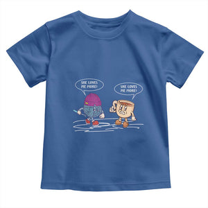 Funny Crochet Coffee Lover Toddler T Shirt She Loves Me More TS09 Royal Blue Print Your Wear