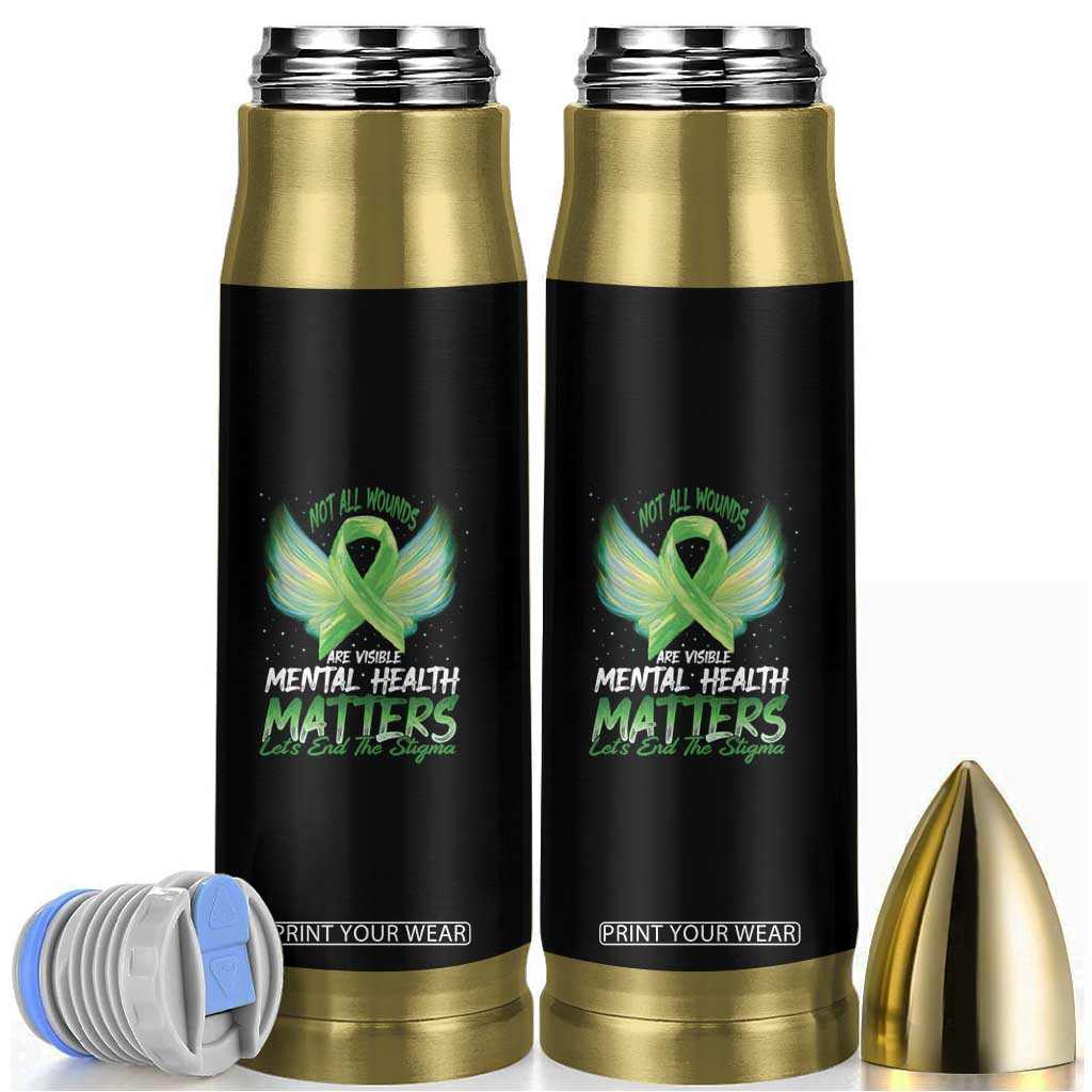 Mental Health Awareness Bullet Tumbler Not All Wounds Are Visible Let's End The Stigma TS09 Black Print Your Wear