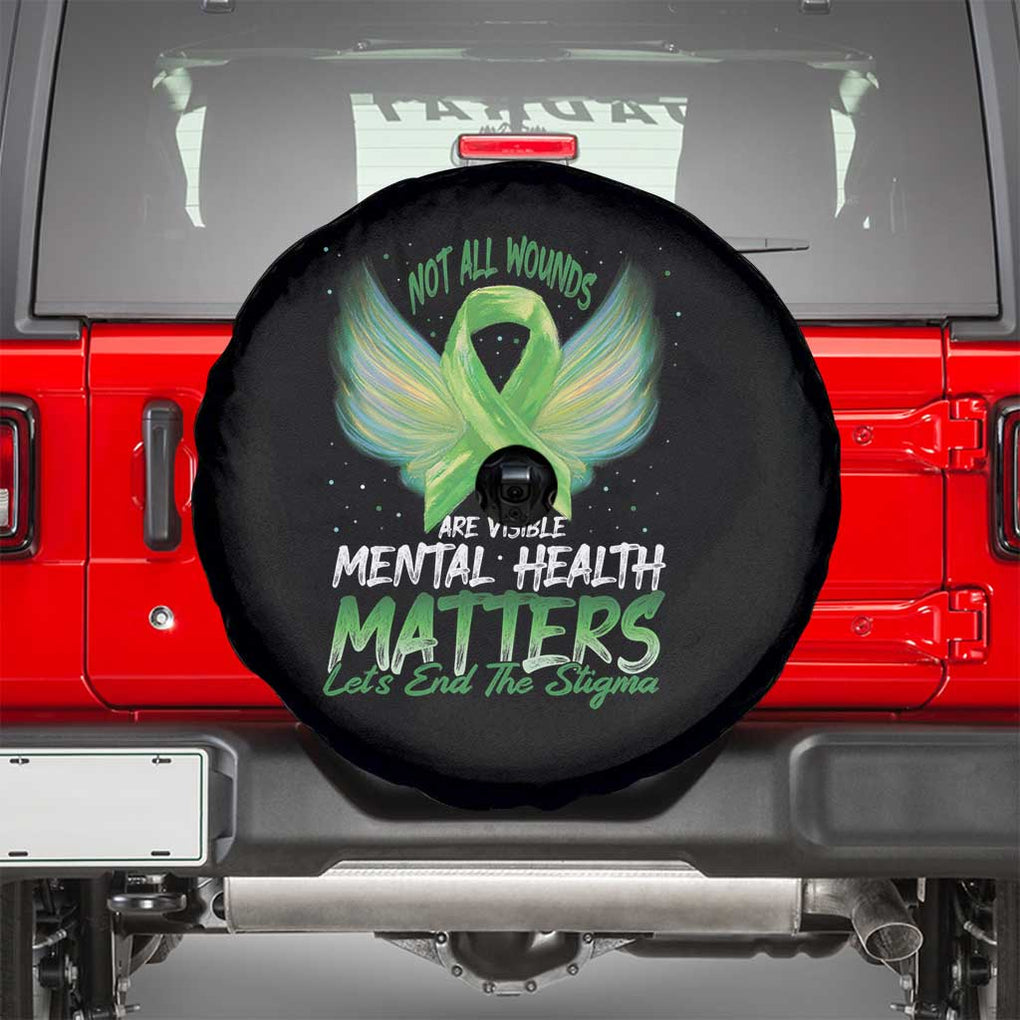 Mental Health Awareness Spare Tire Cover Not All Wounds Are Visible Let's End The Stigma TS09 Black Print Your Wear