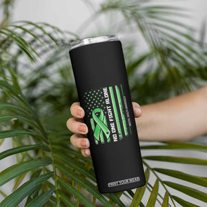 Mental Health Awareness Skinny Tumbler No One Fights Alone America Flag Green Ribbon TS09 Print Your Wear