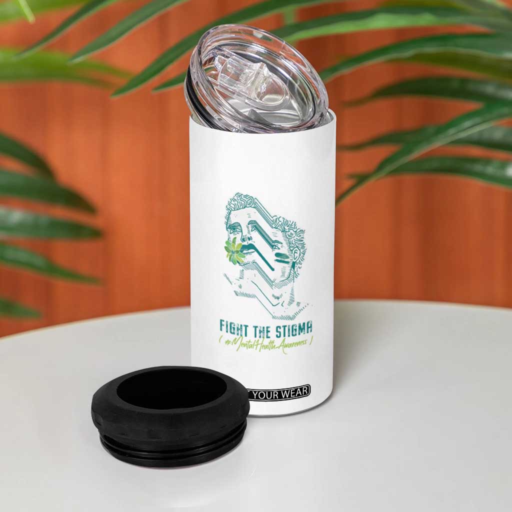 Mental Health Awareness 4 in 1 Can Cooler Tumbler Fight The Stigma Aesthetic TS09 Print Your Wear