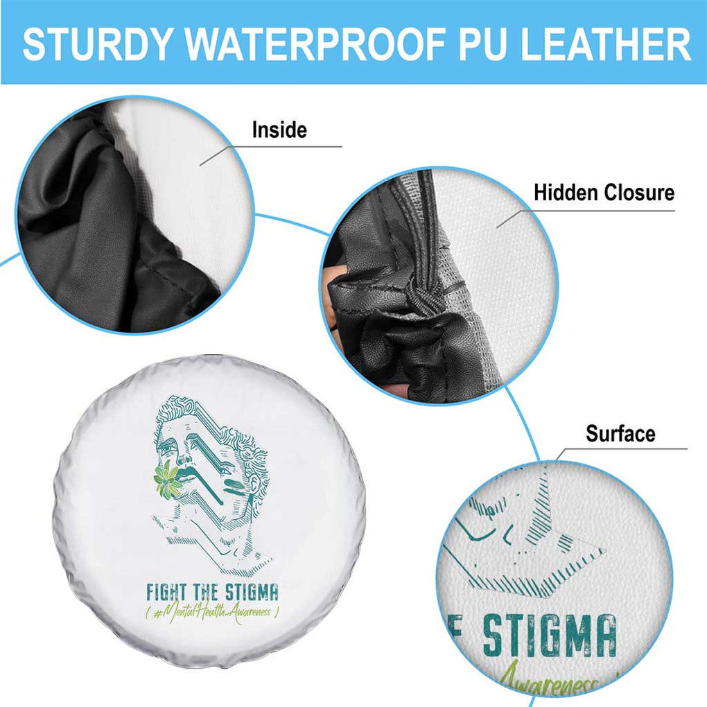 Mental Health Awareness Spare Tire Cover Fight The Stigma Aesthetic TS09 Print Your Wear