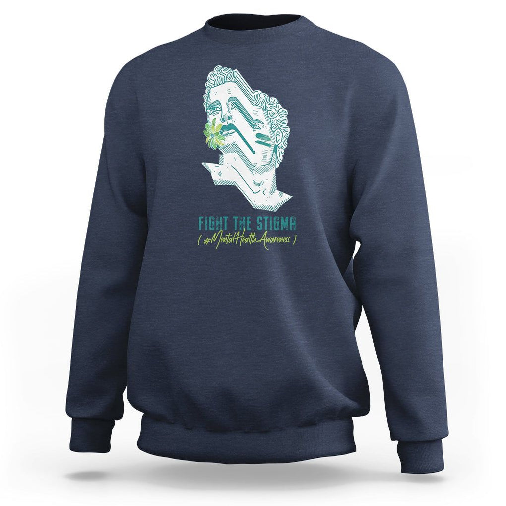 Mental Health Awareness Sweatshirt Fight The Stigma Aesthetic TS09 Navy Printyourwear
