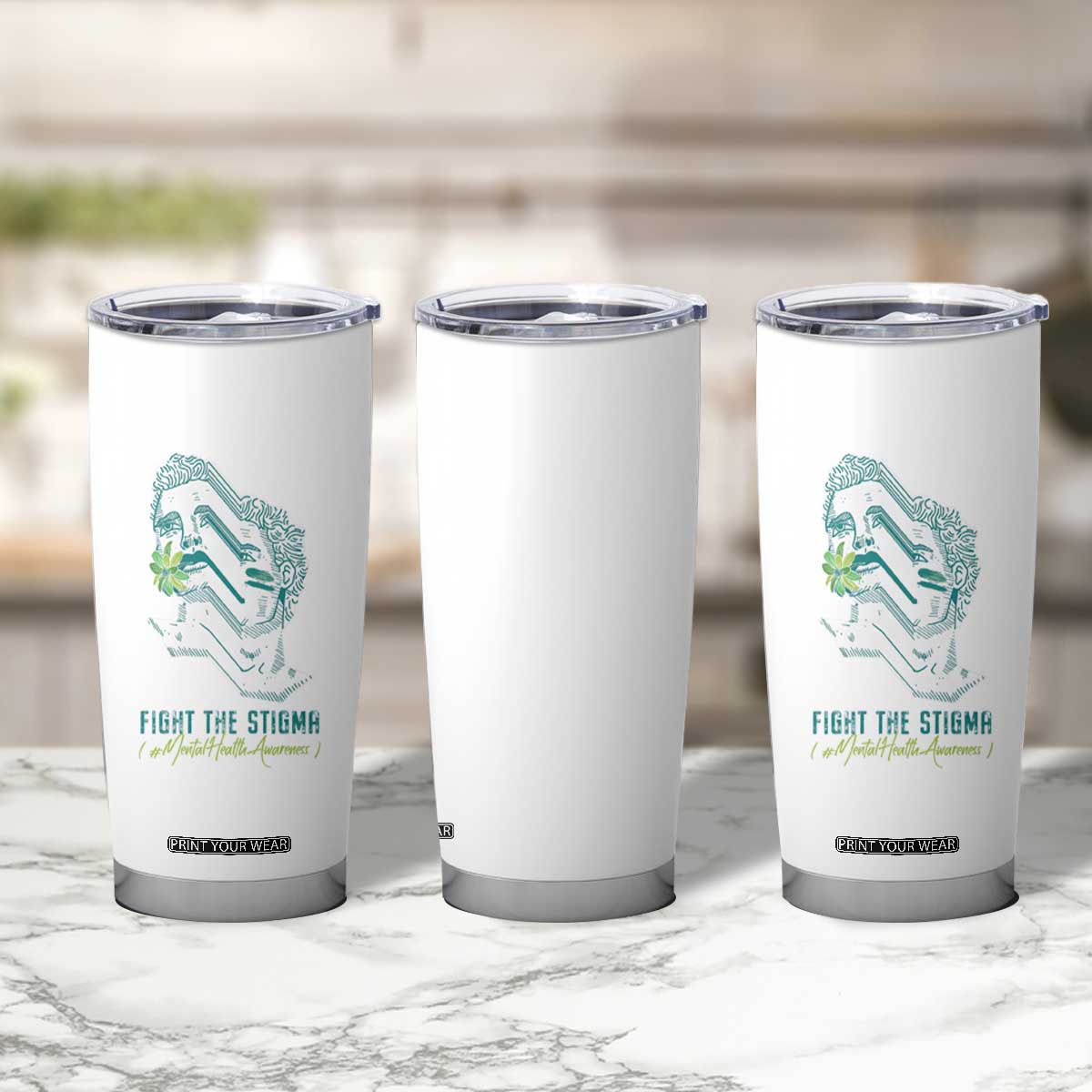 Mental Health Awareness Tumbler Cup Fight The Stigma Aesthetic TS09 Print Your Wear