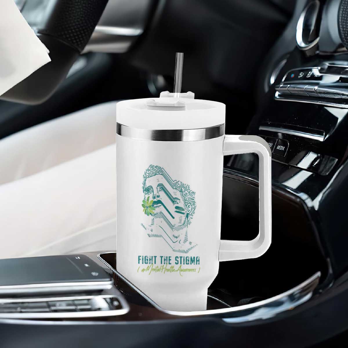 Mental Health Awareness Tumbler With Handle Fight The Stigma Aesthetic TS09 Print Your Wear