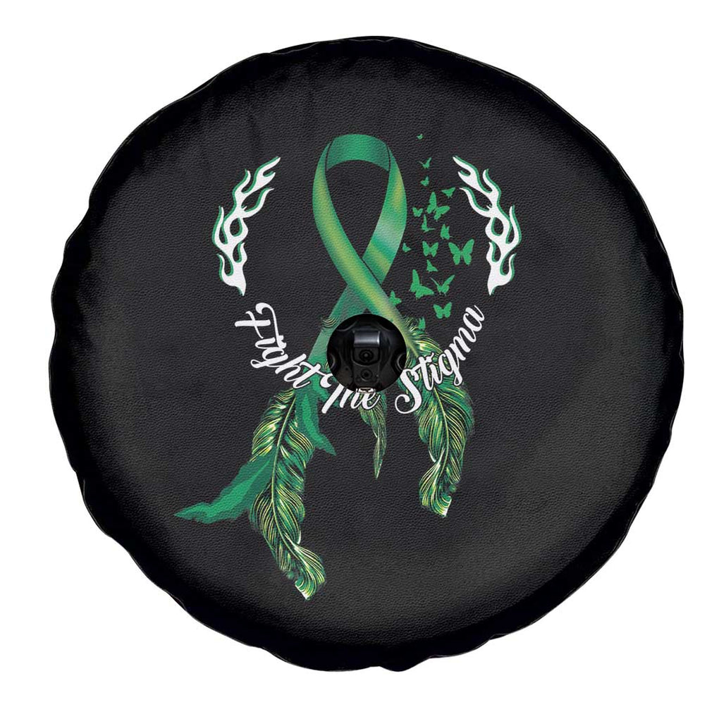 Mental Health Awareness Spare Tire Cover Fight The Stigma Butterfly Green Ribbon TS09 Print Your Wear