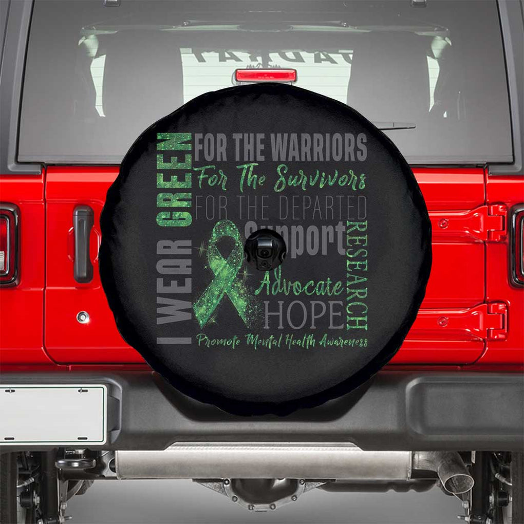 Mental Health Awareness Spare Tire Cover I Wear Green For The Warrior TS09 Black Print Your Wear