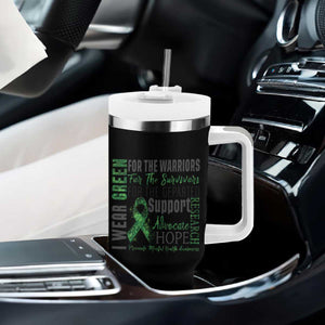 Mental Health Awareness Tumbler With Handle I Wear Green For The Warrior TS09 Print Your Wear