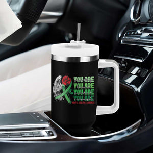 Mental Health Awareness Tumbler With Handle You Are Worthy Loved Needed Enough Typoghaphy TS09 Print Your Wear