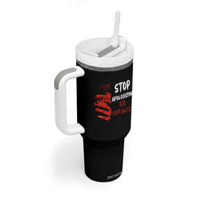 Motivational Mental Health Tumbler With Handle Stop Apologizing For Your Emotions Cry Sadness Girl TS09 Print Your Wear