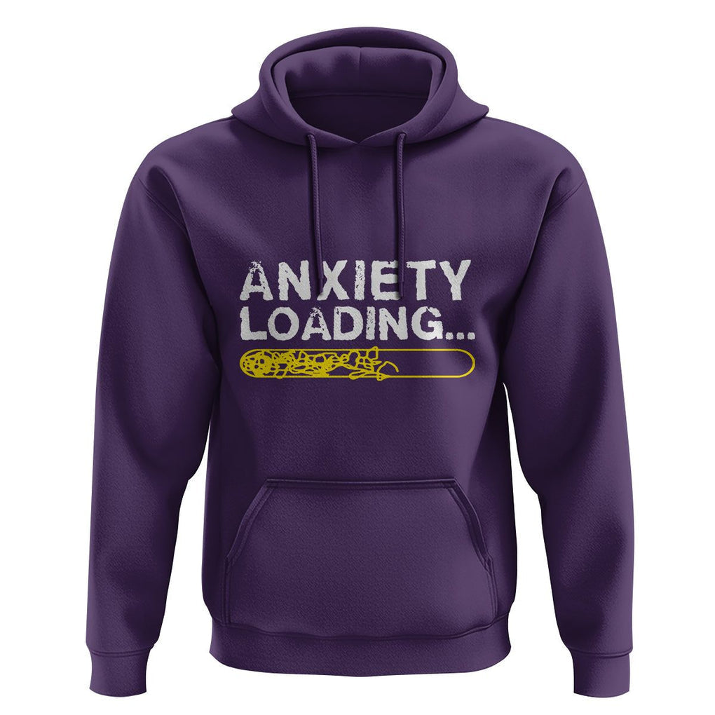 Mental Health Awareness Anxiety Loading Hoodie TS09 Purple Printyourwear