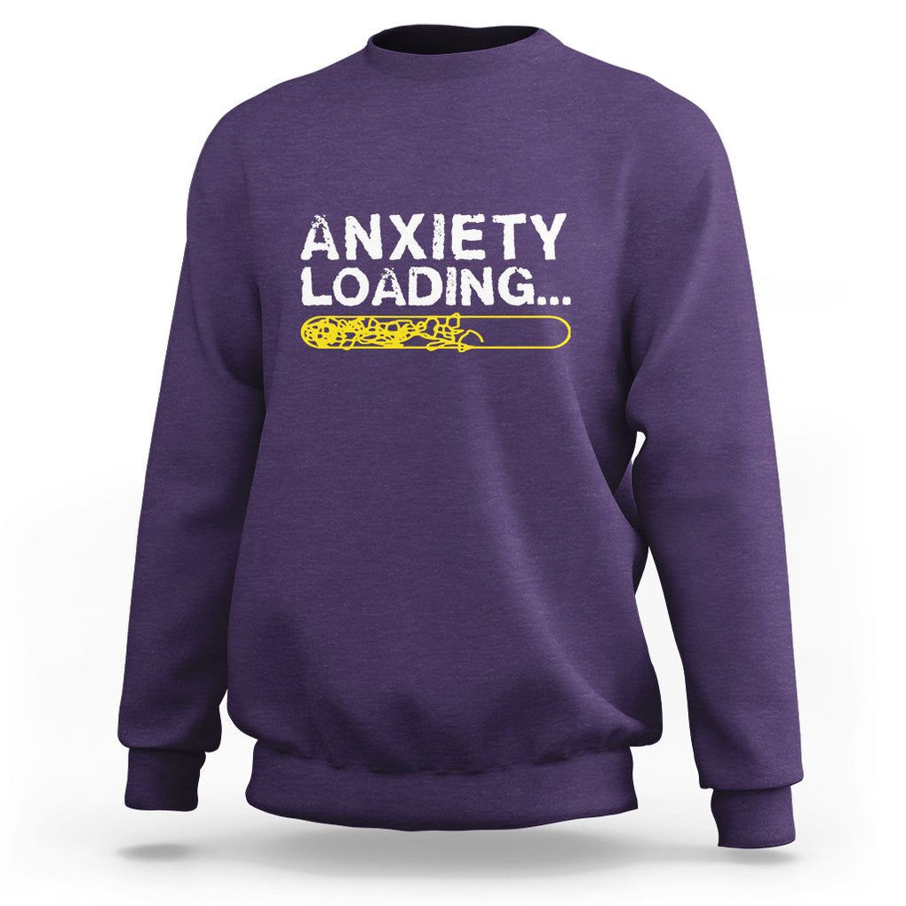 Mental Health Awareness Anxiety Loading Sweatshirt TS09 Purple Printyourwear