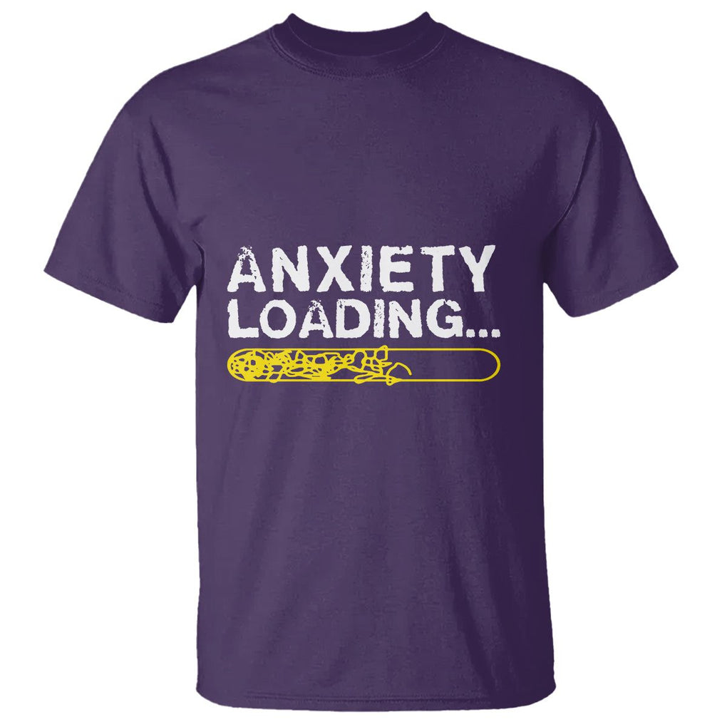Mental Health Awareness Anxiety Loading T Shirt TS09 Purple Printyourwear