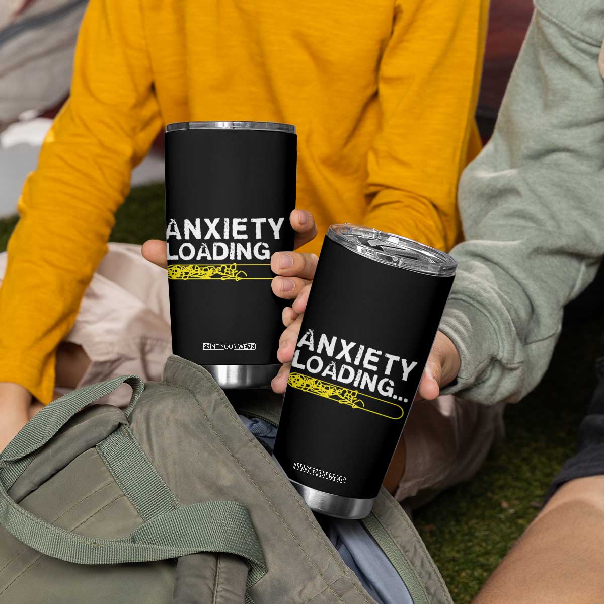 Mental Health Awareness Anxiety Loading Tumbler Cup TS09 Print Your Wear