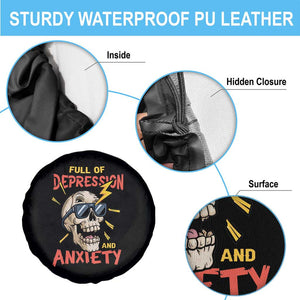 Mental Health Awareness Spare Tire Cover Full Of Depression And Anxiety Skull TS09 Print Your Wear