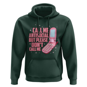 Introvert Hoodie Call Me Antisocial But Please Don't Call Me TS09 Dark Forest Green Printyourwear