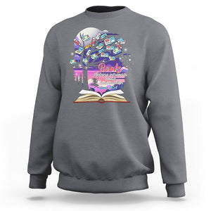 Introvert Book Lover Sweatshirt Books Helping Introverts Avoid Conversation TS09 Charcoal Printyourwear