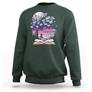 Introvert Book Lover Sweatshirt Books Helping Introverts Avoid Conversation TS09 Dark Forest Green Printyourwear