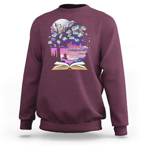 Introvert Book Lover Sweatshirt Books Helping Introverts Avoid Conversation TS09 Maroon Printyourwear