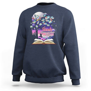 Introvert Book Lover Sweatshirt Books Helping Introverts Avoid Conversation TS09 Navy Printyourwear