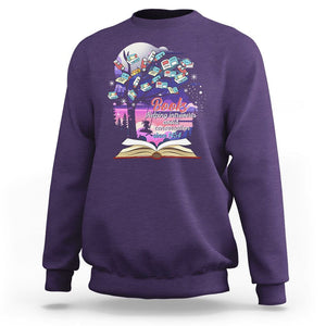 Introvert Book Lover Sweatshirt Books Helping Introverts Avoid Conversation TS09 Purple Printyourwear