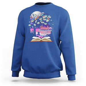 Introvert Book Lover Sweatshirt Books Helping Introverts Avoid Conversation TS09 Royal Blue Printyourwear