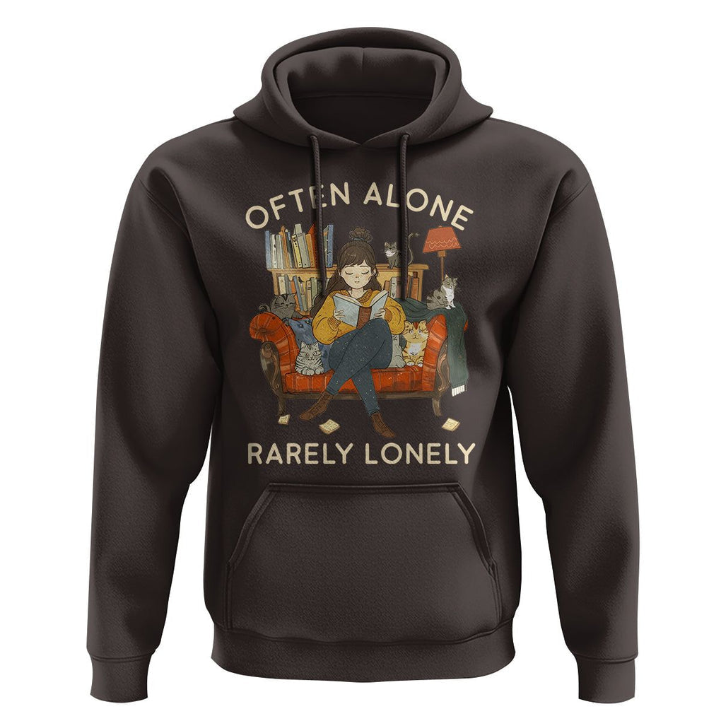 Introvert Hoodie Often Alone Rarely Lonely TS09 Dark Chocolate Printyourwear