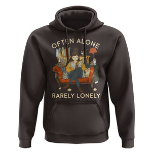 Introvert Hoodie Often Alone Rarely Lonely TS09 Dark Chocolate Printyourwear