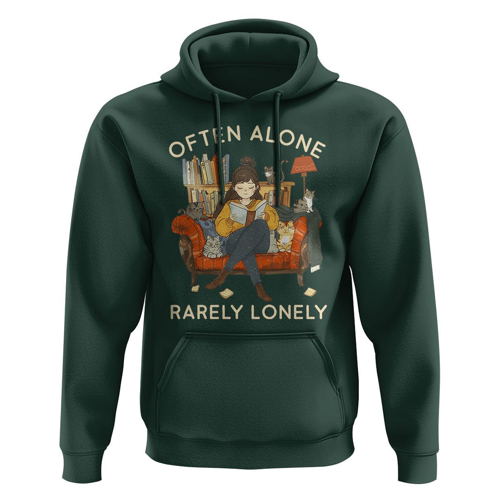 Introvert Hoodie Often Alone Rarely Lonely TS09 Dark Forest Green Printyourwear
