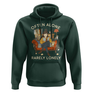 Introvert Hoodie Often Alone Rarely Lonely TS09 Dark Forest Green Printyourwear