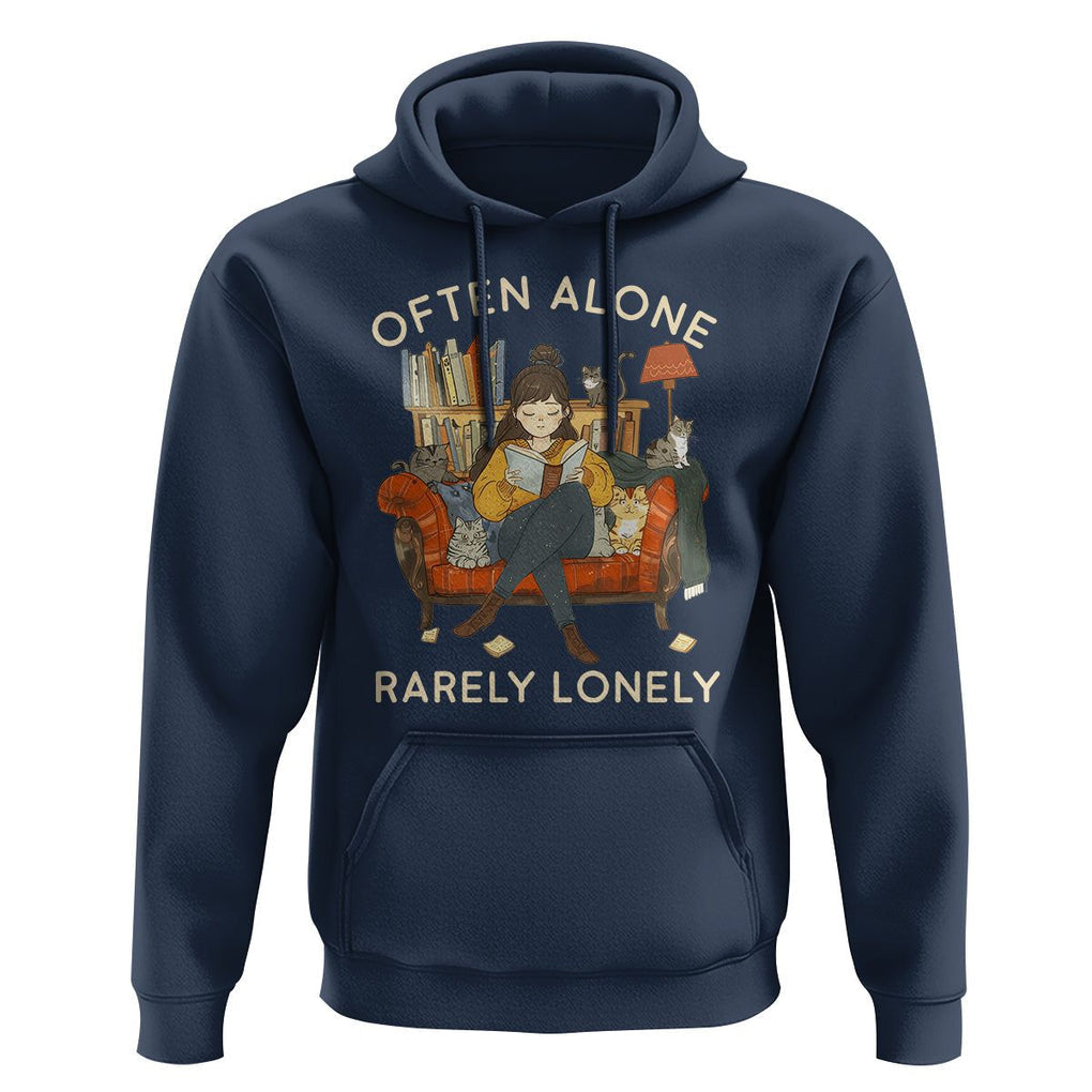 Introvert Hoodie Often Alone Rarely Lonely TS09 Navy Printyourwear