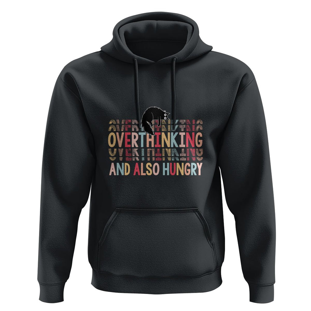 Overthinking And Also Hungry Cute Cat Hoodie TS09 Black Printyourwear